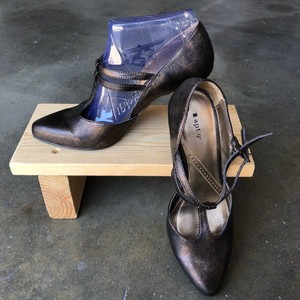 metallic bronze heels
