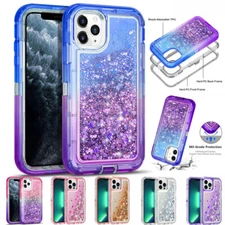 For iPhone 14 13 Pro Max 12 Shockproof Case Bling Glitter Girl Cute Phone Cover