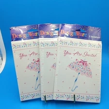 designware you are invited 8 Invitations Pink Umbrella 3 Pks 24 Total Invitation