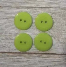 resin colors sewing buttons 2 holes flat green 3/4 inch 20mm 4pc new