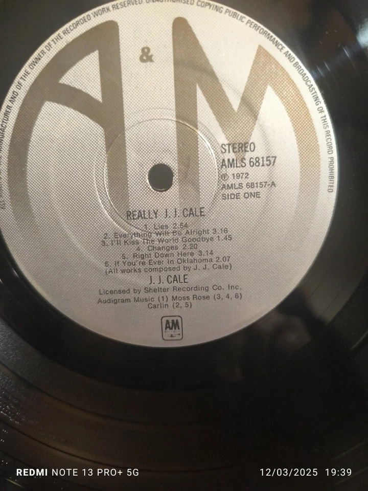 J.J. CALE "REALLY" - LP REPRESSAGE  UK (1972)- REF : AMLS 68157 - A&M RECORDS- - Photo 3/4