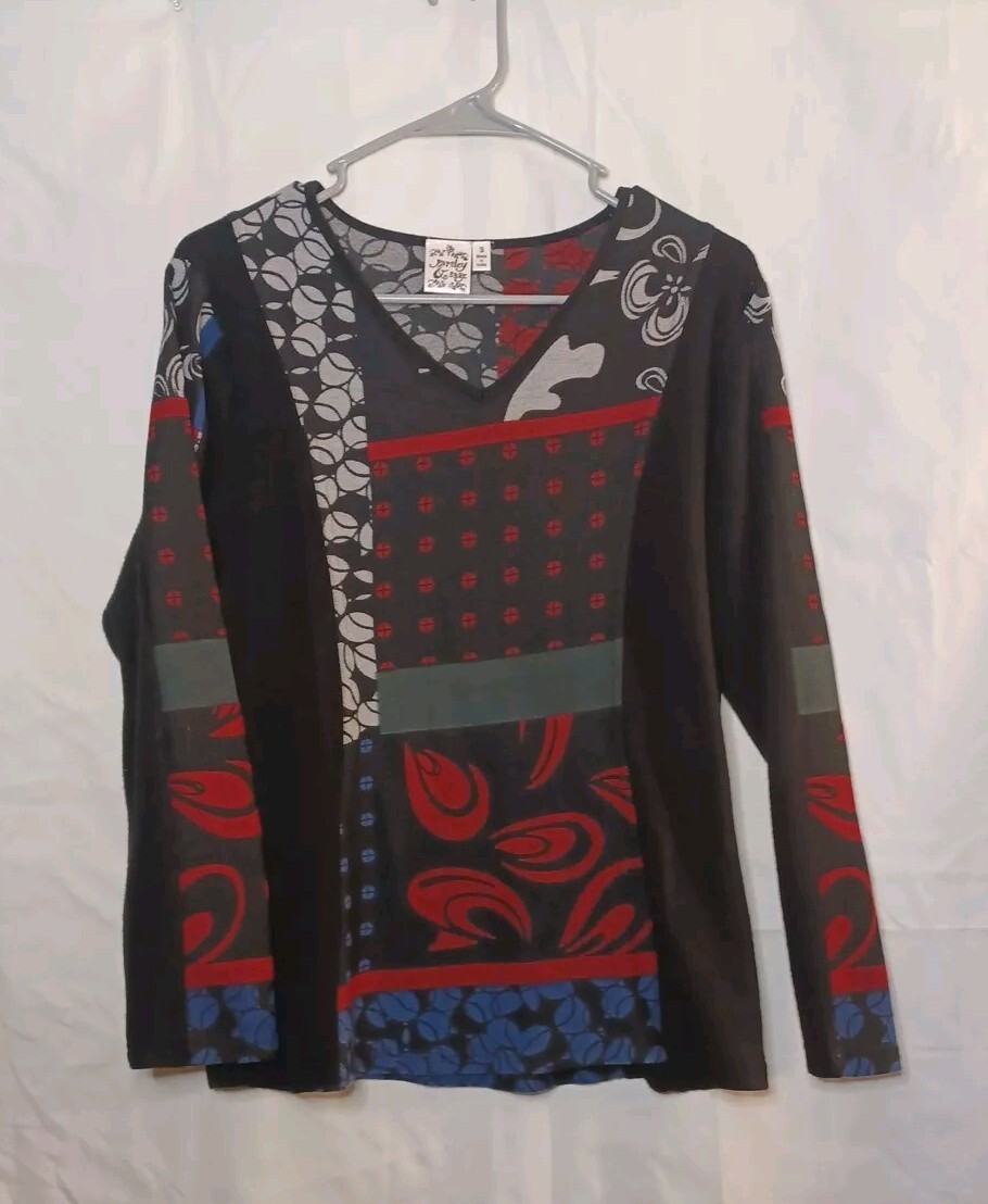 Parsley and Sage Top Womens Sz Sm Mixed Prints Shirt