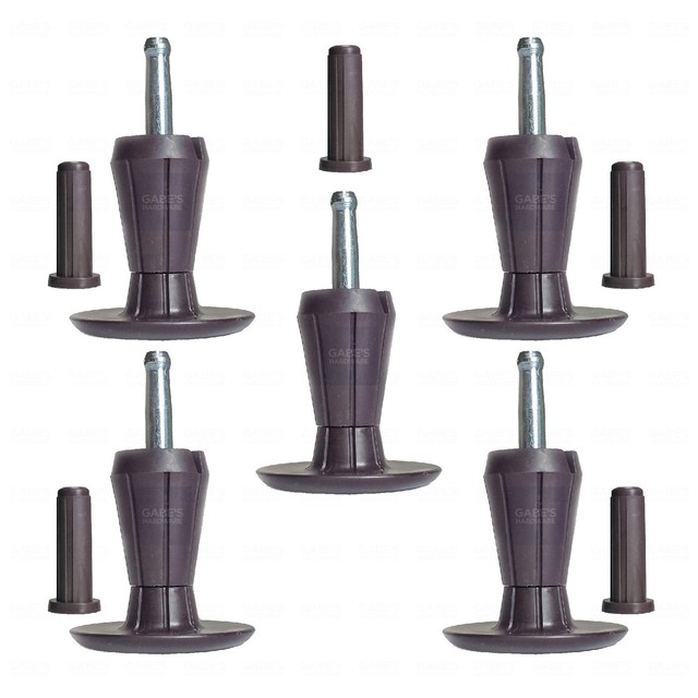 SET OF 5, PREMIUM Steel Core TwoPart Stem Glides Bed Frame Feet Legs