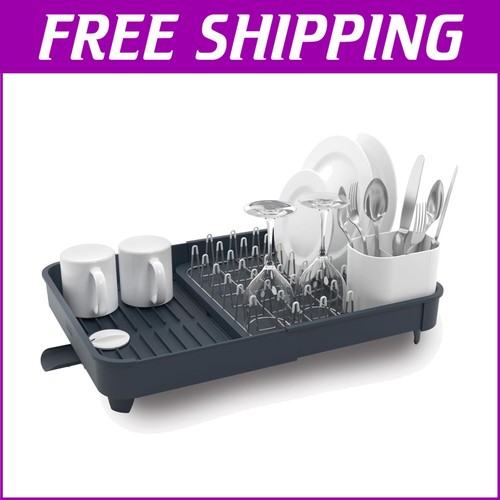 Modern Removable Stainless Steel Dish Drying Rack with Integrated Drain Spout