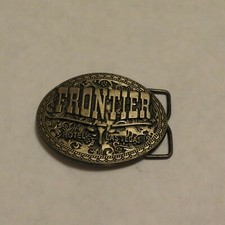 FRONTIER HOTEL  CASINO LAS VEGAS VINTAGE BRASS BELT BUCKLE LONGHORN