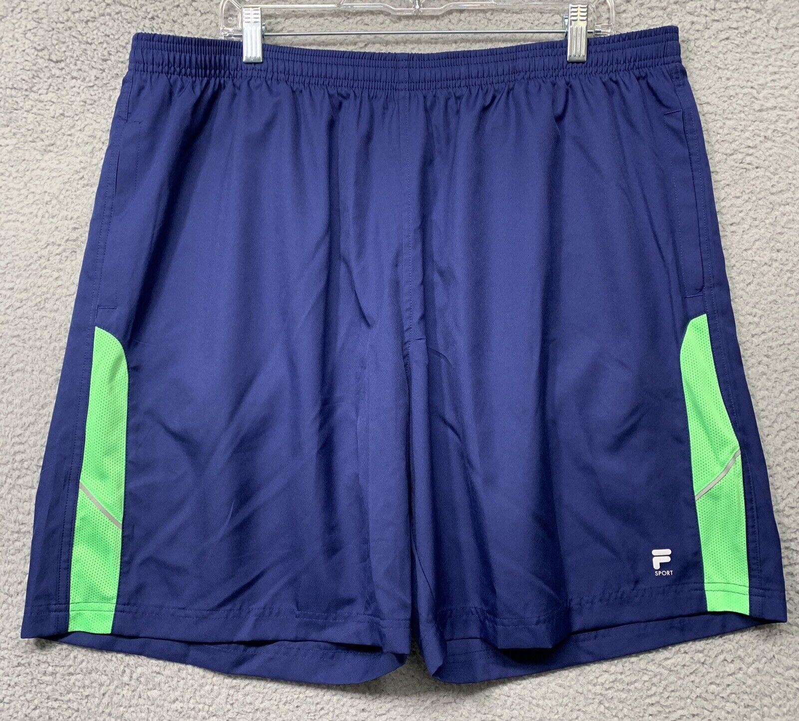 Pantaloncini da corsa Fila Sport Fitted taglia XXL blu verde coulisse attiva 2 tasche