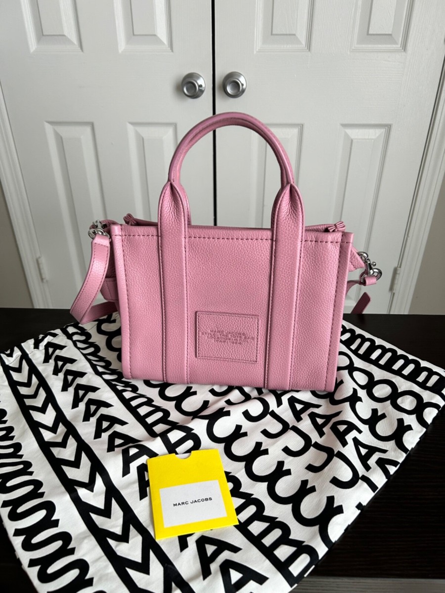 バッグ Marc Jacobs Classic Q Pink Satchel tote Marc Jacobs THE LEATHER SMALL TOTE BAG - Blush PINK ( Origin $395