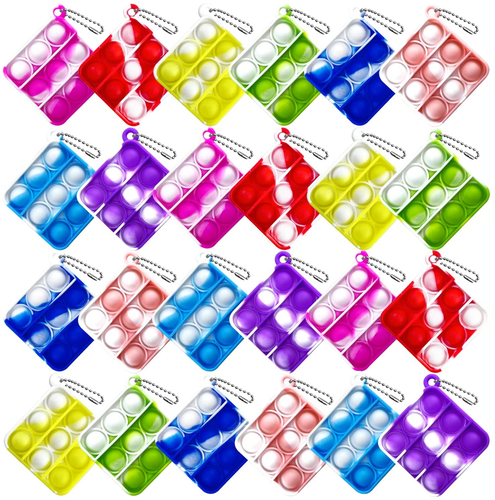 24 Pcs Mini Pop Keychain It Fidget Toys 