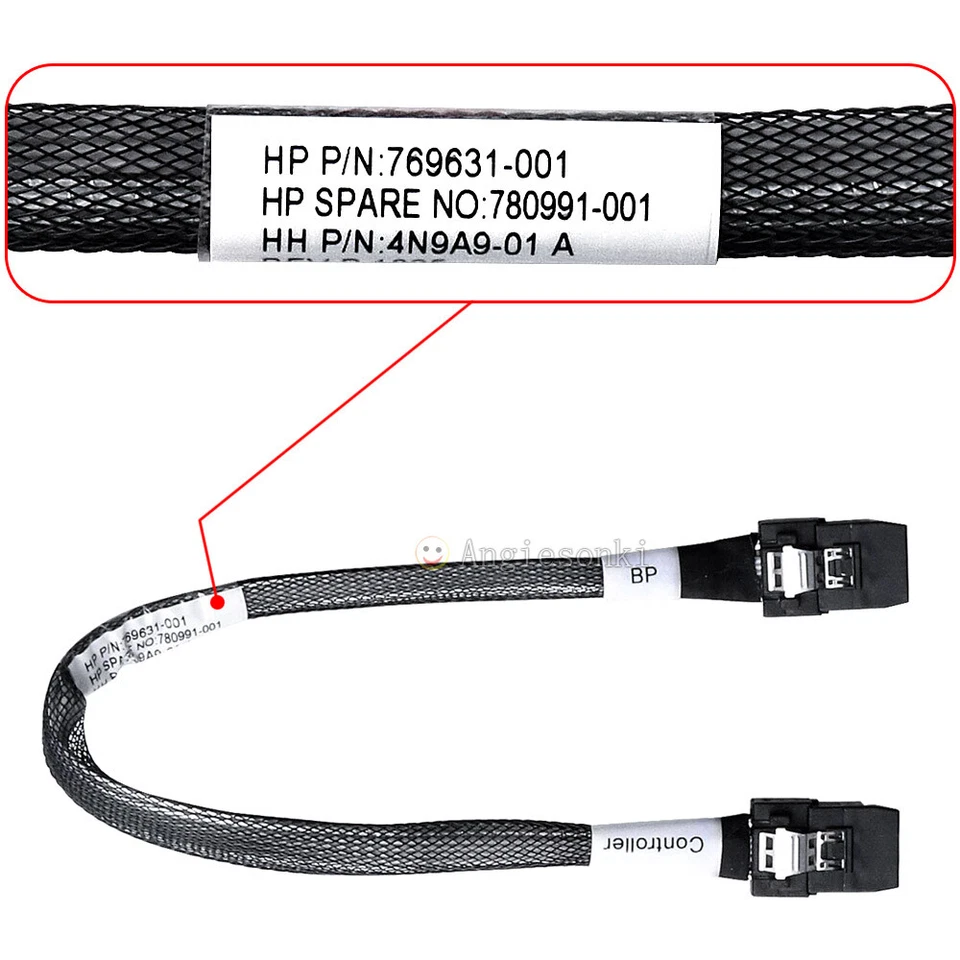 New Hp Mini Sas Cable For Hp Proliant Ml350 G9 Gen9 14inch 769631-001 780991-001 - Image 2 of 4