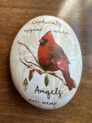 Ganz Resin CARDINAL Stone ''Cardinals Appear When Angels Are Near'' 3 1/4''