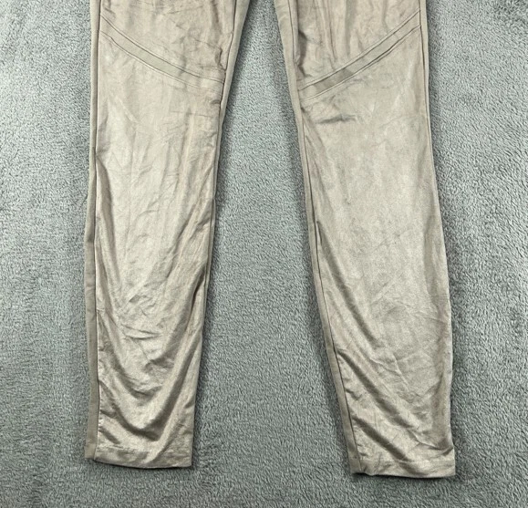 ELIE TAHARI Mujer Mediano Alto Imitación Gamuza Leggings Pantalones Beige Pull On 30X30 Foto 3 de 4