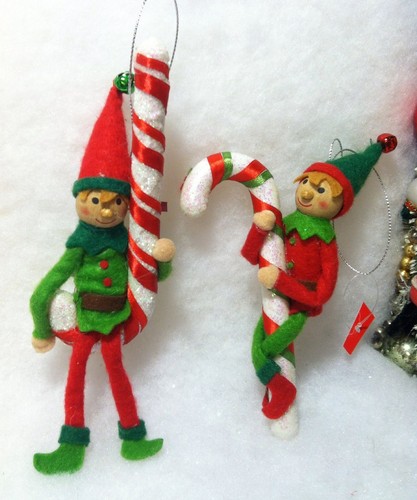 Felt Pixie candy cane Christmas tree Ornaments Elves - Picture 2 of 2