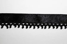 Unotrim 0.75" Black Patterned Beaded Fringe Trim with Ribbon Sewing Notions
