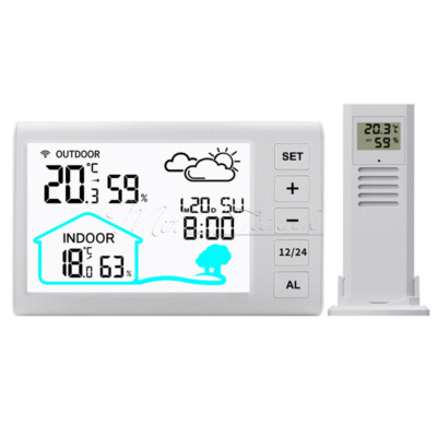 Digital Thermometer Indoor Hygrometer Temperature Humidity Monitor Weather Clock