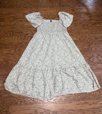 Shein Women's Rometta Plus Size Ditsy Floral Maxi Dress w/ Cinched Waist, Sz 2XL