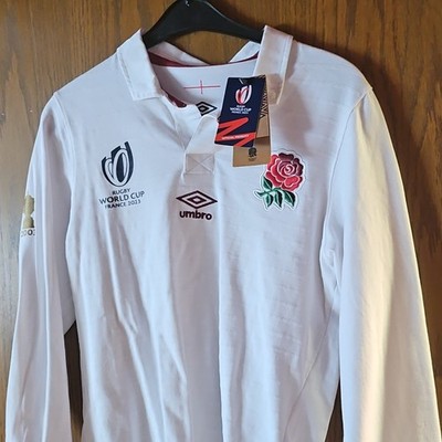 Umbro England Rugby World Cup France 2023 Home Classic Trikot Langarm Weiß