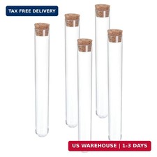 30ml Plastic Test Tubes with Cork Stoppers, 5Pcs 150x20mm Tubes for Scientific P