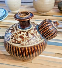 Early Southeast Asian Glazed Kendi Vessel Sawankhalok