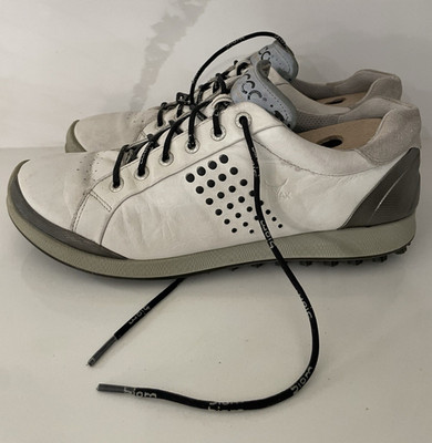 ECCO BIOM Hybrid 2 Men's Leather Golf Sneakers White/Gray size 9-9.5