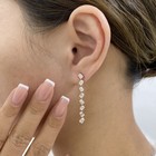 3.2ct Emerald Drop Earrings Rose Gold 14K Labcreated Diamond F/VS — photo 2