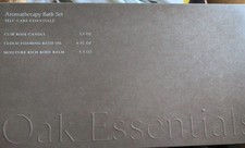 Oak Essentials Aromatherapy Bath Set With Bath Oil, Candle And Body Balm NIB