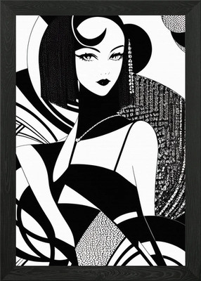 Abstraktes raffiniertes Art Deco gerahmtes Wandbild Poster Leinwanddruck Bild