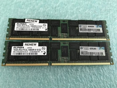 32GB(2 x 16GB) Elpida EBJ17RG4EAFD-DJ-F PC3L-10600R ECC RDIMM Server RAM - R398A