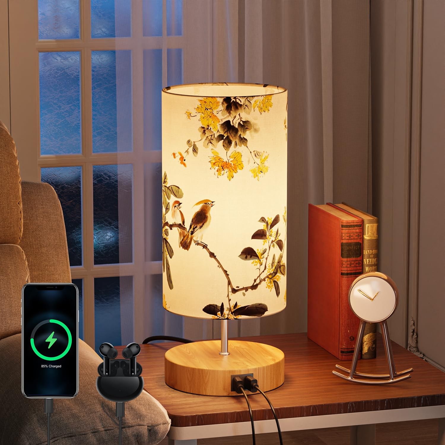 Abat Jour da Comodino Moderne Lampada da Comodino con Controllo Touch Stampato
