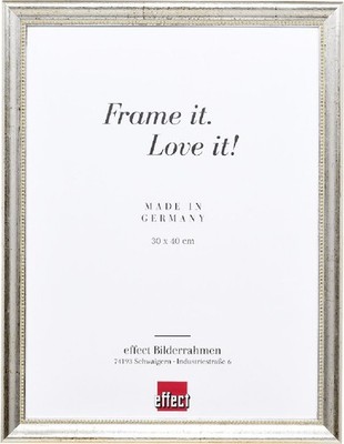 Effect Holzbilderrahmen Profil 85 Silber 25x70 cm Antireflexglas