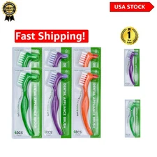 Professional Soft Bristle Toothbrush for Dentures - Ergonomic Handle, 6 Colors