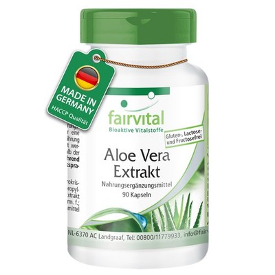 Aloe Vera Extrakt - 90 Kapseln | 200-fach konzentriert | hochdosiert | fairvital