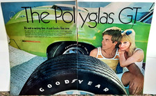 1970 Goodyear Polyglas Gt Wide Street Tire Two Page Cut Magazine Ad