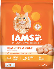 IAMS Proactive Health Adult Healthy Dry Cat Food with Chicken, 22 Lb. Bag 2.78 per pound