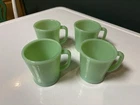 Fire-King - JADEITE - Set of 4 - D-Handle MUGS
