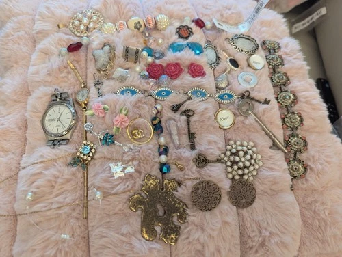 Vintage To New  Jewelry Lot , Costume Jewelry, 56 Pieces Plus Free Gift, #3