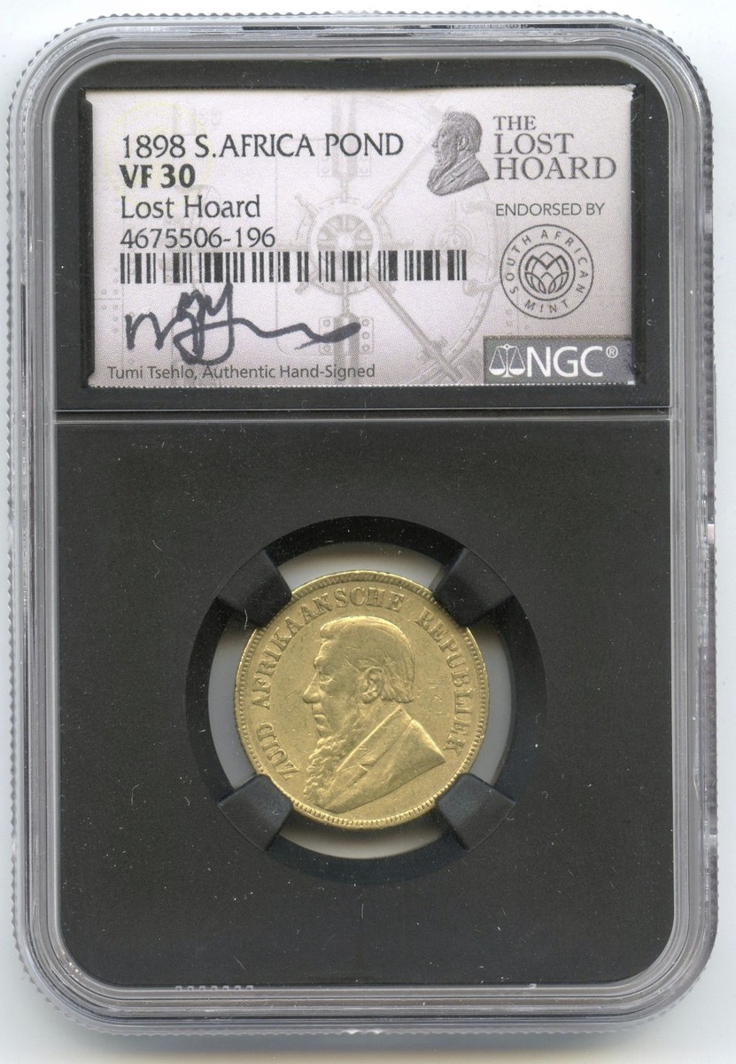 1898 South Africa Pond NGC VF30 Lost Hoard 2019 Gold Krugerrand 1