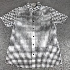 Artefact Mens Dress Shirt Short Sleeve White Size Medium Stretch Preppy