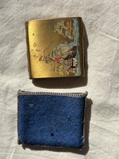 Stratton Vintage Sailing Ships Mirrored Powder Compact with Blue Pouch