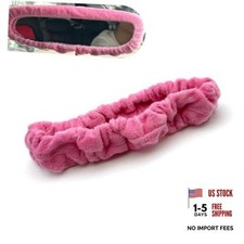 Car Rearview Mirror Cover - Elastic Plush Rear View Mirror Protector - 1 PC Pink