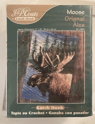J&P Coats Latch Hook Kit MOOSE 25063 Orignal Alce 40''x27''
