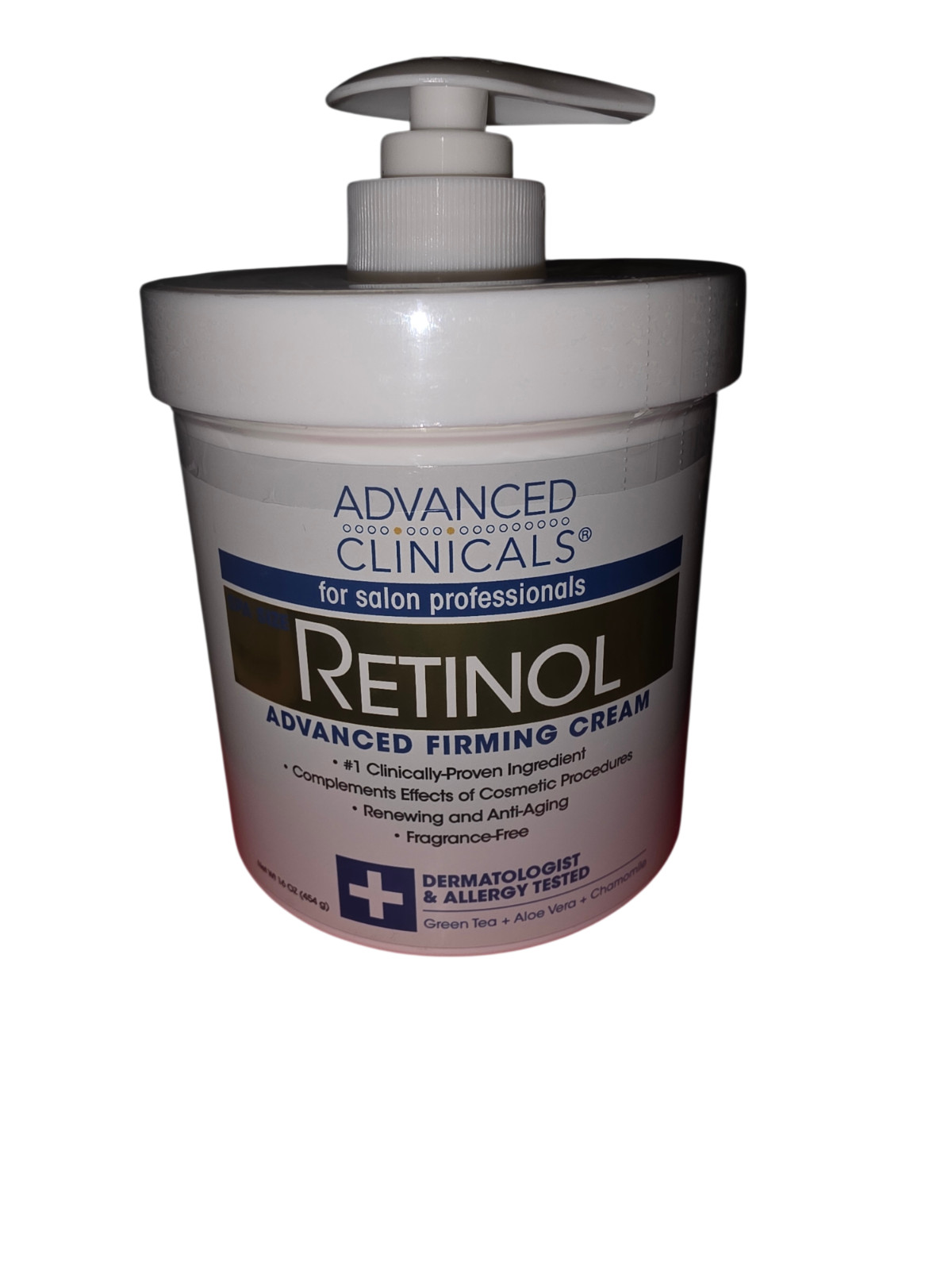 New Advanced Clinicals Retinol Advanced Firming Cream Fragrance Free 16 oz