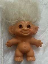 Vintage 1960's C64 Thomas DAM Troll White/Gray Hair Amber Eyes