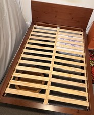 Habitat Akio Double Wooden Platform Bed Frame - Walnut