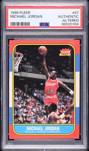 1986 FLEER #57 MICHAEL JORDAN ROOKIE RC PSA AUTHENTIC ALTERED