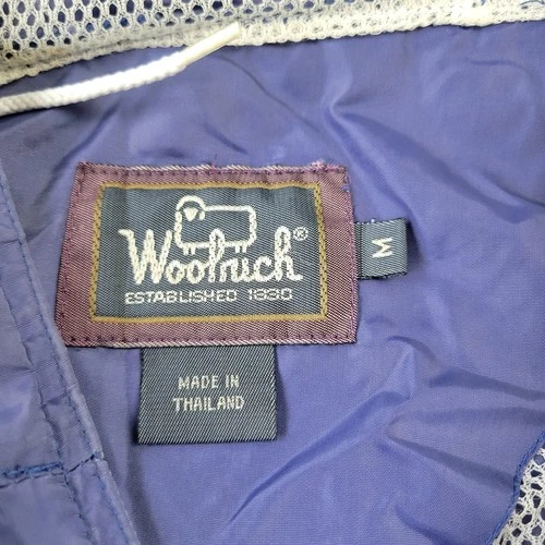 Woolrich Windbreaker Jacket Mens Medium VTG 80s Hooded Full Zip Pockets image 3