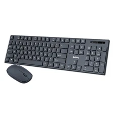Laser Silent Wireless Keyboard & Mouse Set - Slim Design, Energy-Efficient