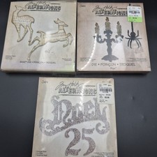 Sizzix Bigz Die Lot 3pc Tim Holtz Alterations Reindeer Flight Candlelight Fright