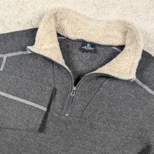 Kuhl Sweater Womens Large Gray Alfpaca 1/4 Zip Mock Neck Fleece Warm Pullover