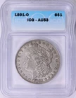 1891 O Morgan Silver Dollar $1 ICG AU 53