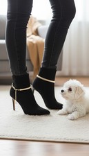 Women Gold Metal Chain Boot Bracelets Shoe Anklet Comfortable Elastic Band Charm
